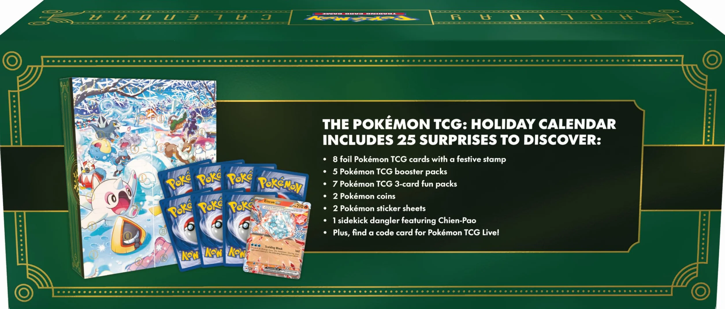 Pokémon TCG : Calendrier des fêtes (8 Cartes en Aluminium, 5 boosters et Plus)