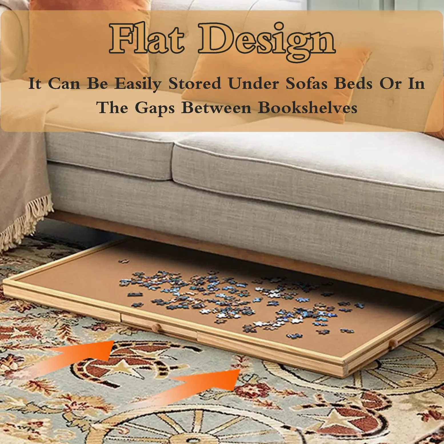 Plateau De Puzzle Bois,Table De Puzzle avec Rangement,Table à Puzzle Portable,Puzzle Table LéGer Et Portable,AntidéRapante,avec Tiroirs De Tris,Peut Contenir Jusqu'à 1000 PièCes