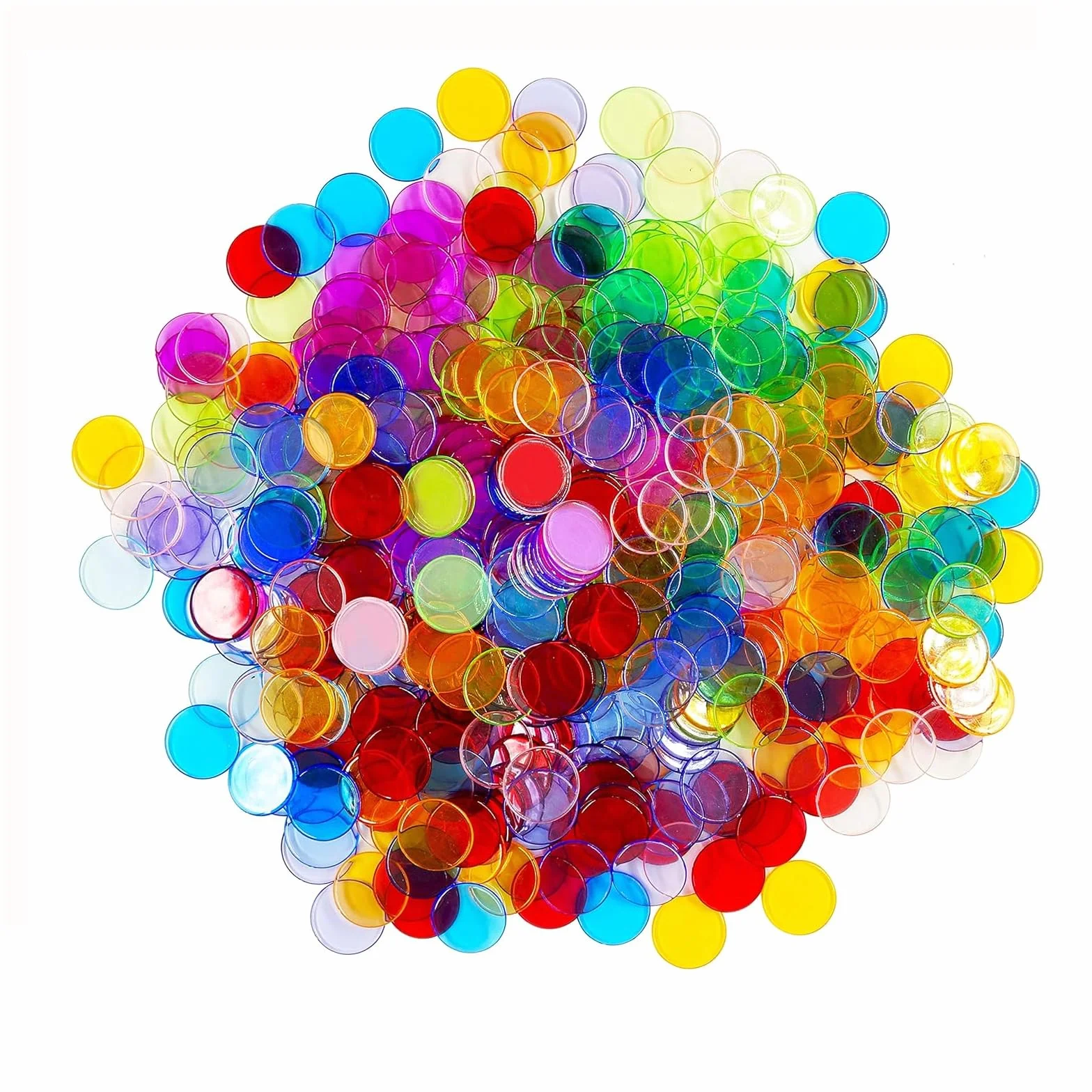 Jetons Loto Méga Pack 500 Multicolores Transparents