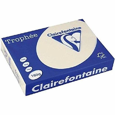 TROPHÉE Papier 160g A4 210x297 mm Lot de 4 Ramettes 250 Feuilles Certifié FSC IVOIRE