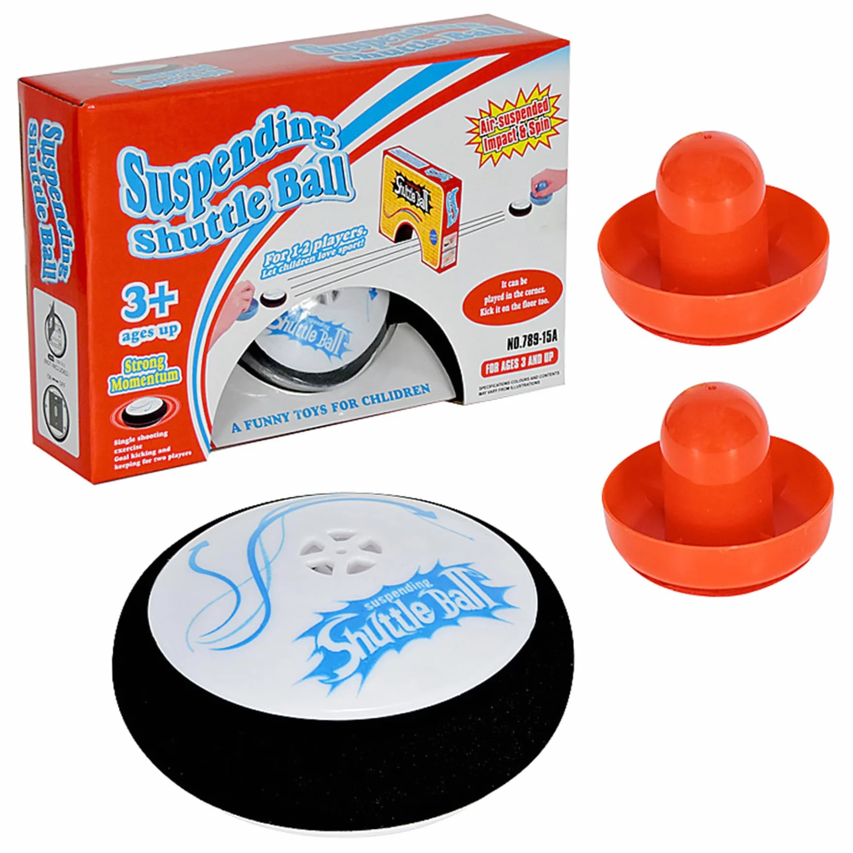 Pouchies Hockey aérien électrique table flottante rouge plastique 2 poussoirs