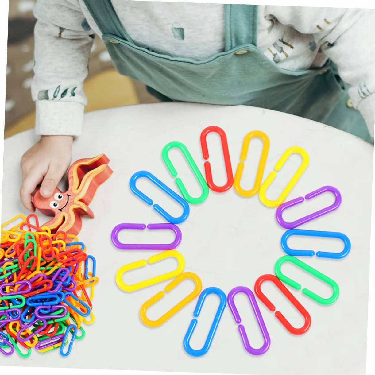 BESPORTBLE 150 pièces Maillons C Clips Plastique Colorés Éducatif Interactif