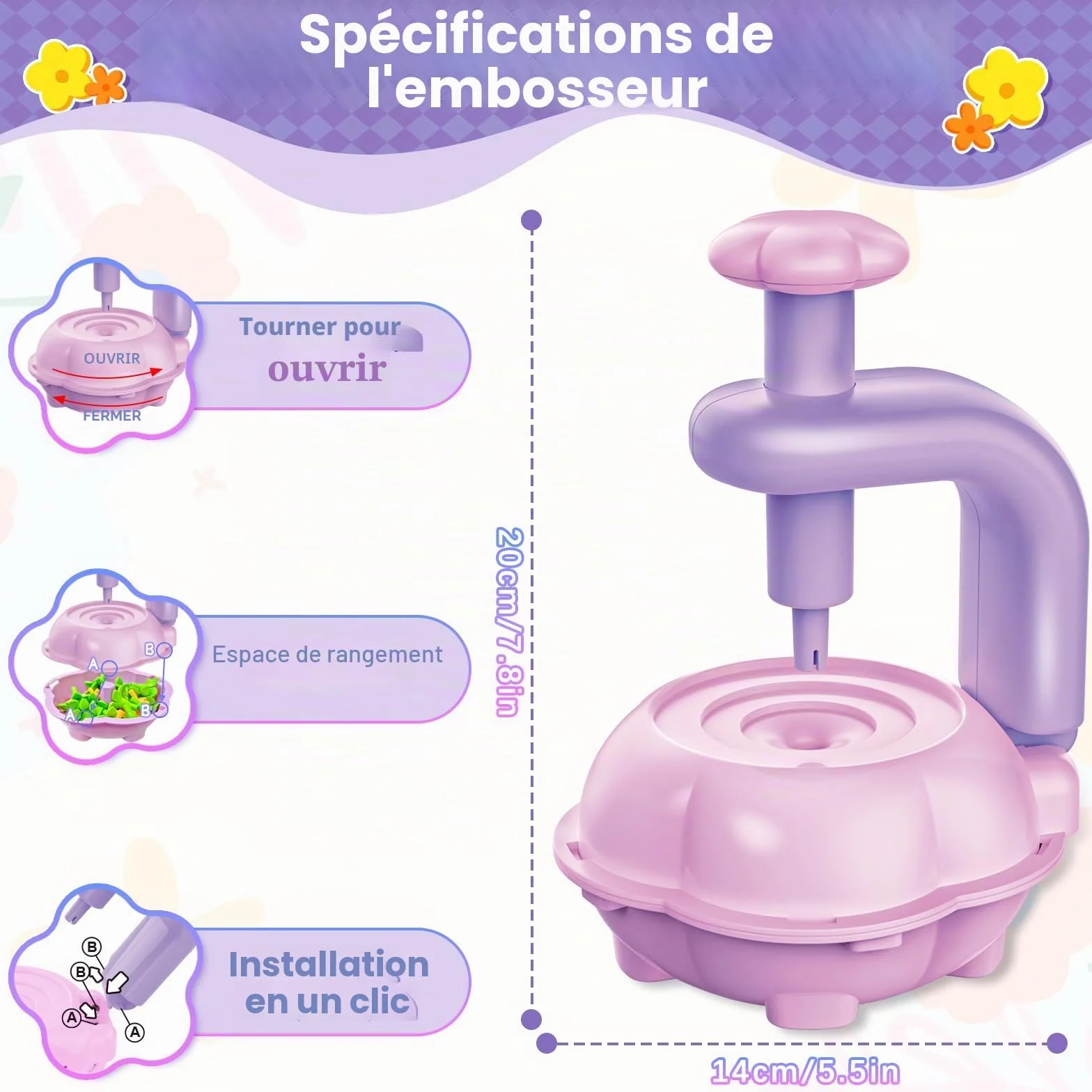 Kssvzz Activité Manuelle Fille, Jouet Enfant 4-10 Ans, Création Bouquet de Fleurs avec Machine à Fleurs, DIY Cadeau Bricolage 3 Ans+