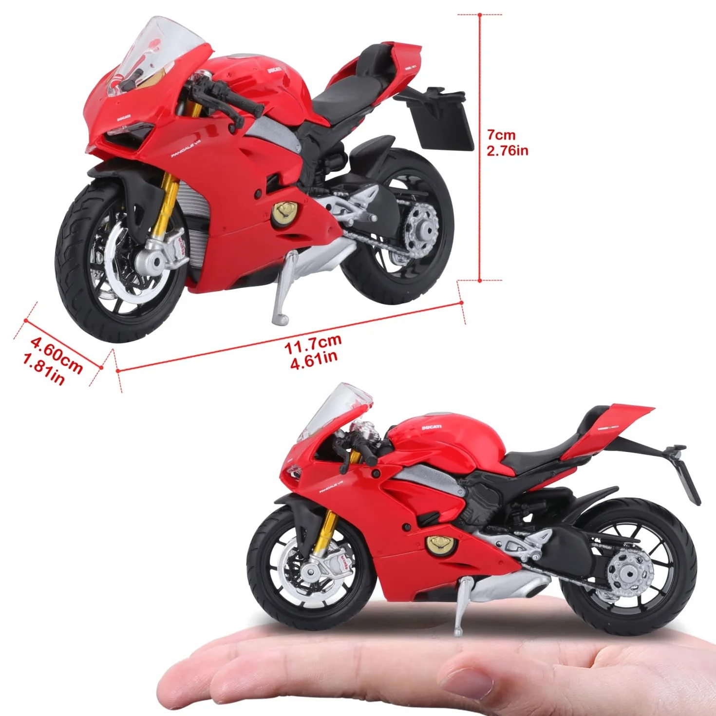 Bburago Ducati Panigale V4 1:18 Moto Diecast Réplique Officielle Roues Libres