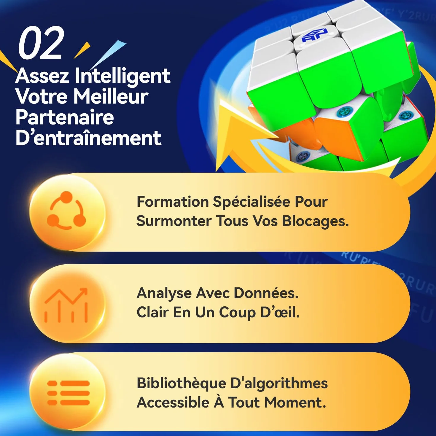 GAN356 i Carry E Smart Cube 3x3 Speed Cube Contrôle par Appli GES Pro+ 150h Autonomie Version Givrée