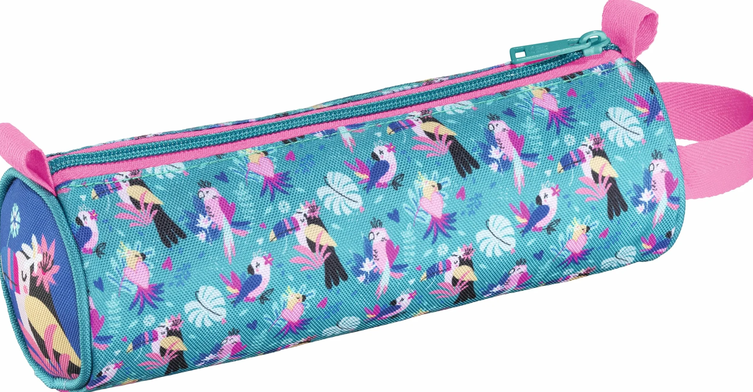 Maped Trousse Scolaire Tropical Tissu Zip Haute Résistance Ronde 22,5 x 7,5cm