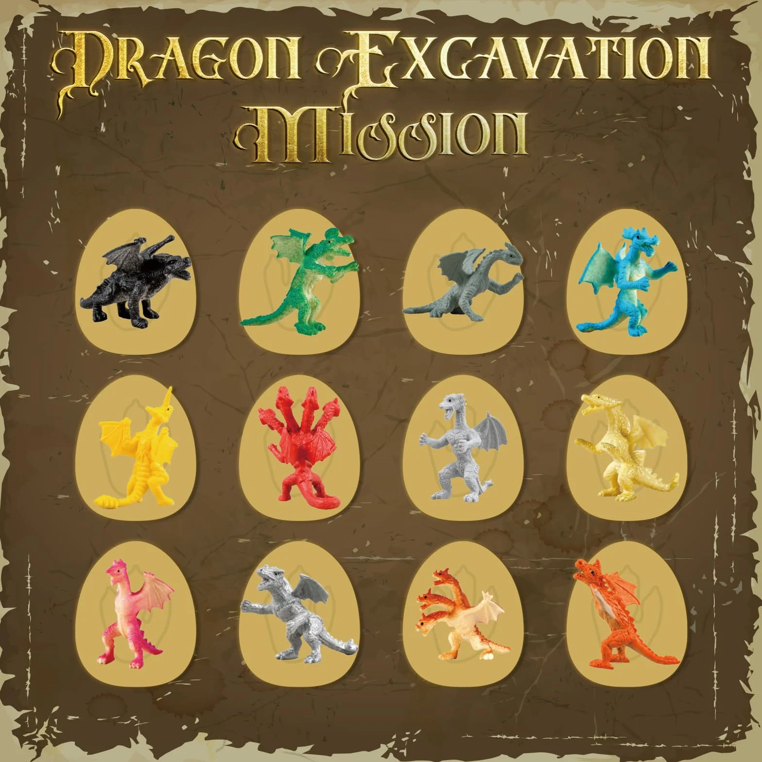 Kit de Fouilles Dragon Oeuf Enfant - Creuser 12 Jouets de Dragon - Cadeau Jeux Garcon 6-12 Ans