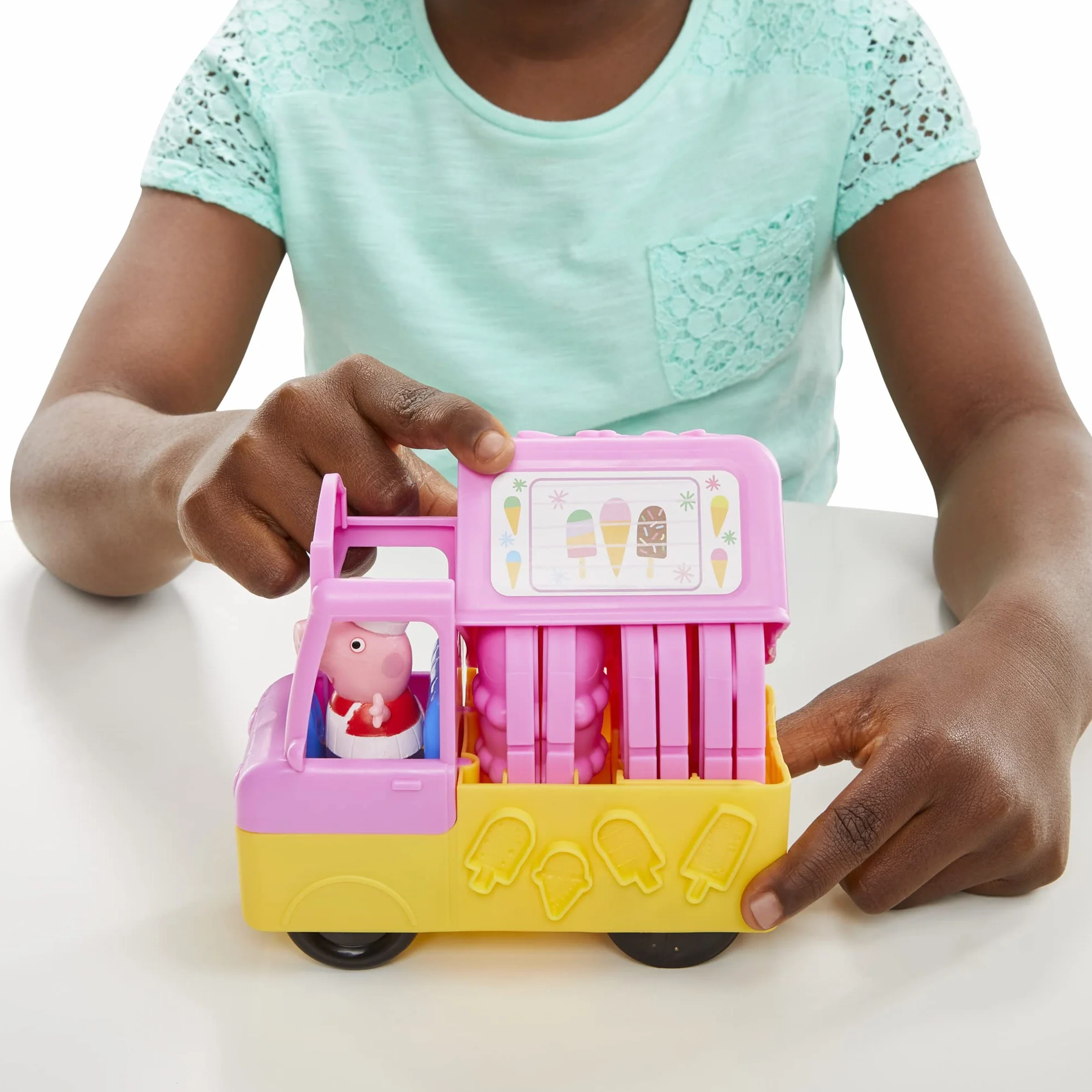 Play-Doh Peppa Pig Le Camion de Glaces Figurines Pâte à Modeler 5 Pots Jouet Créatif 3 Ans