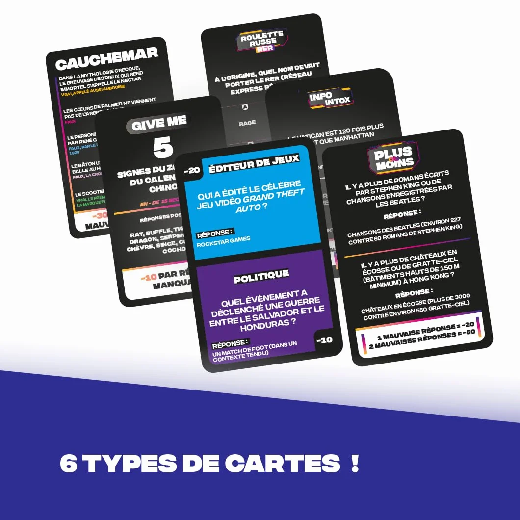 Trou Noir Jeu de Société Adulte - Quiz Culture Générale - 2 à 16 Joueurs - Jeu de Cartes dès 14 Ans
