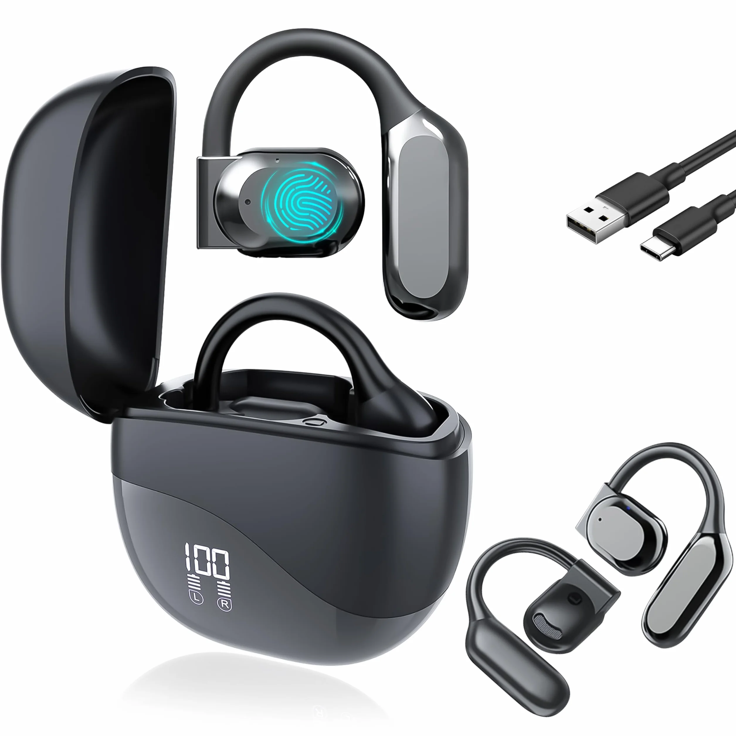 Écouteurs Bluetooth Traducteur Vocal Instantané IA, 140+ Langues, Sans WiFi, Compatible iOS Android