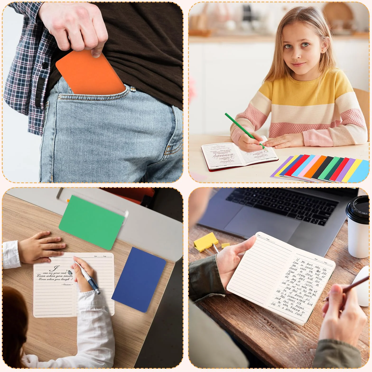 Yoosso Lot de 20 blocs-notes A6 ligné 9 x 14 cm 10 couleurs 16 feuilles