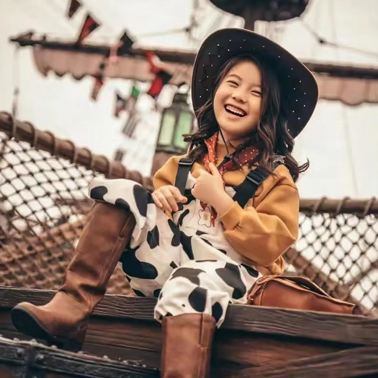Chapeau de cowboy en daim synthétique pour enfants