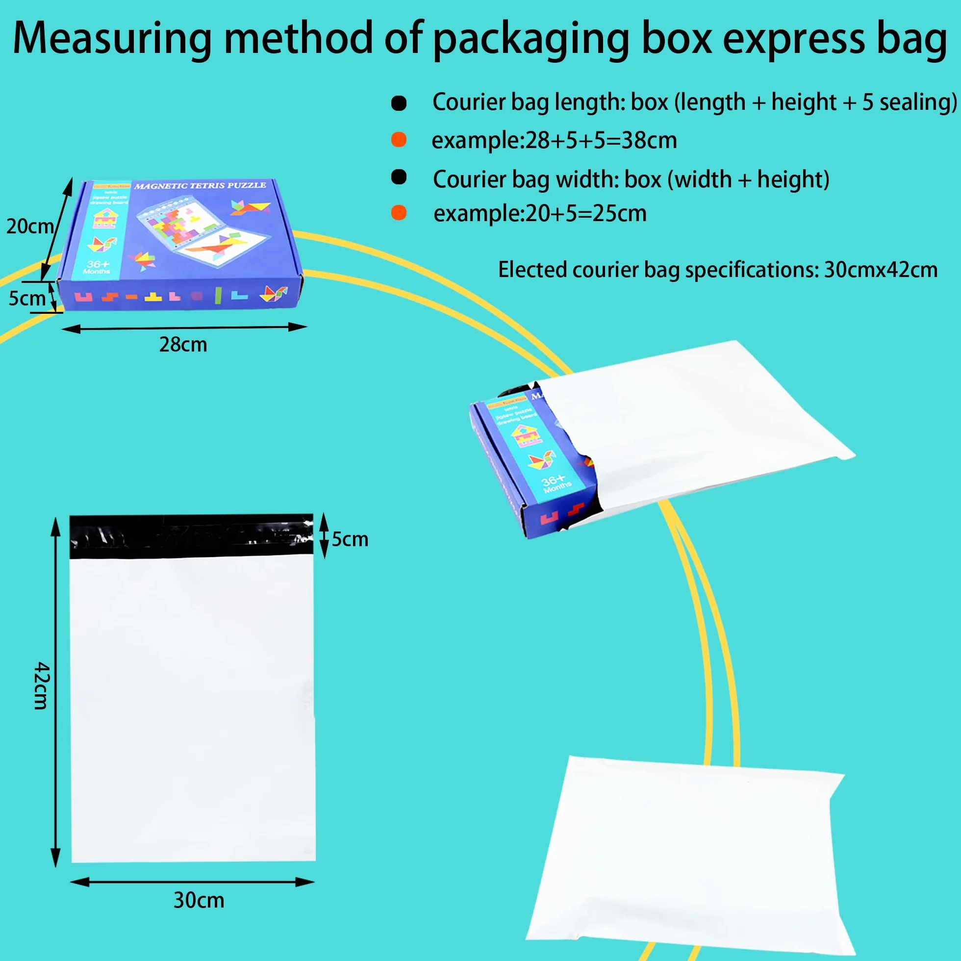 Emballage Colis Vinted Grand Sacs D'expédition Plastique 40cm*60cm Imperméable Auto Adhésive Opaque 10pcs Blanc