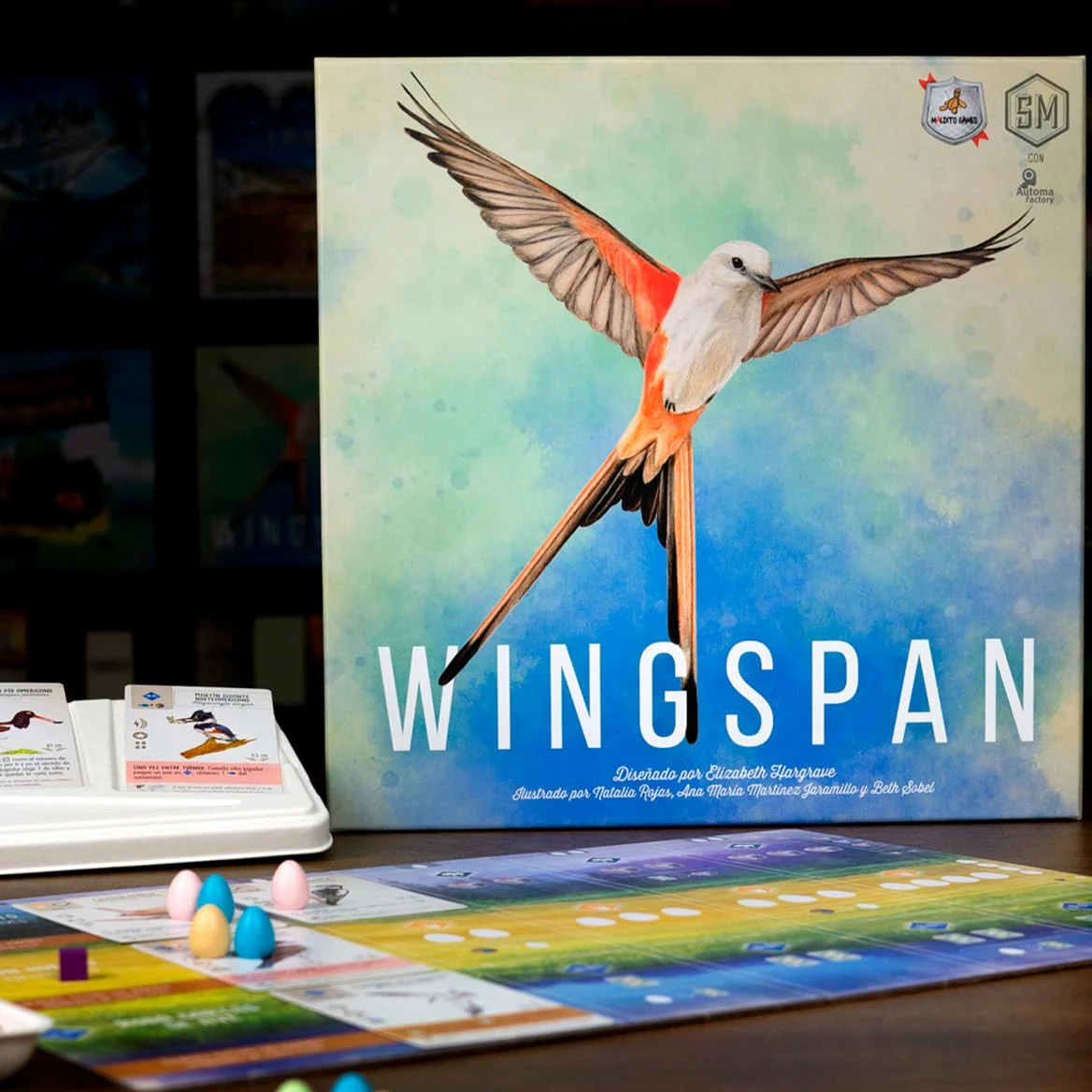 Maldito Games Wingspan - Jeu de société Oiseaux et Ornithologie, Cartes stratégiques pour familles et Joueurs, 1 Heure, Science et Nature (MLDG266192)