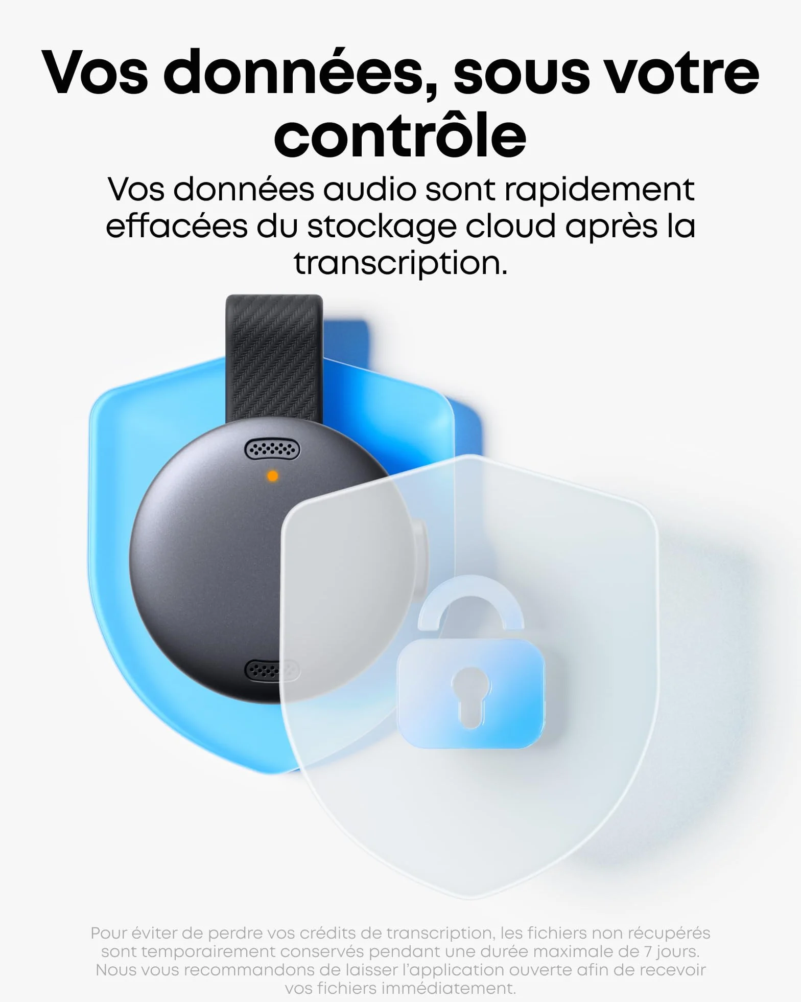 soundcore Work par Anker Enregistreur Vocal Portable IA avec Transcription et Résumés IA, Certifié MFi