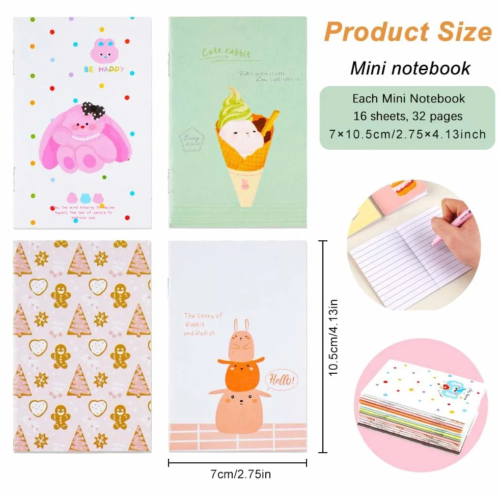 Petit Carnet de Notes de Poche 16 Pièces Couverture Souple Lapin