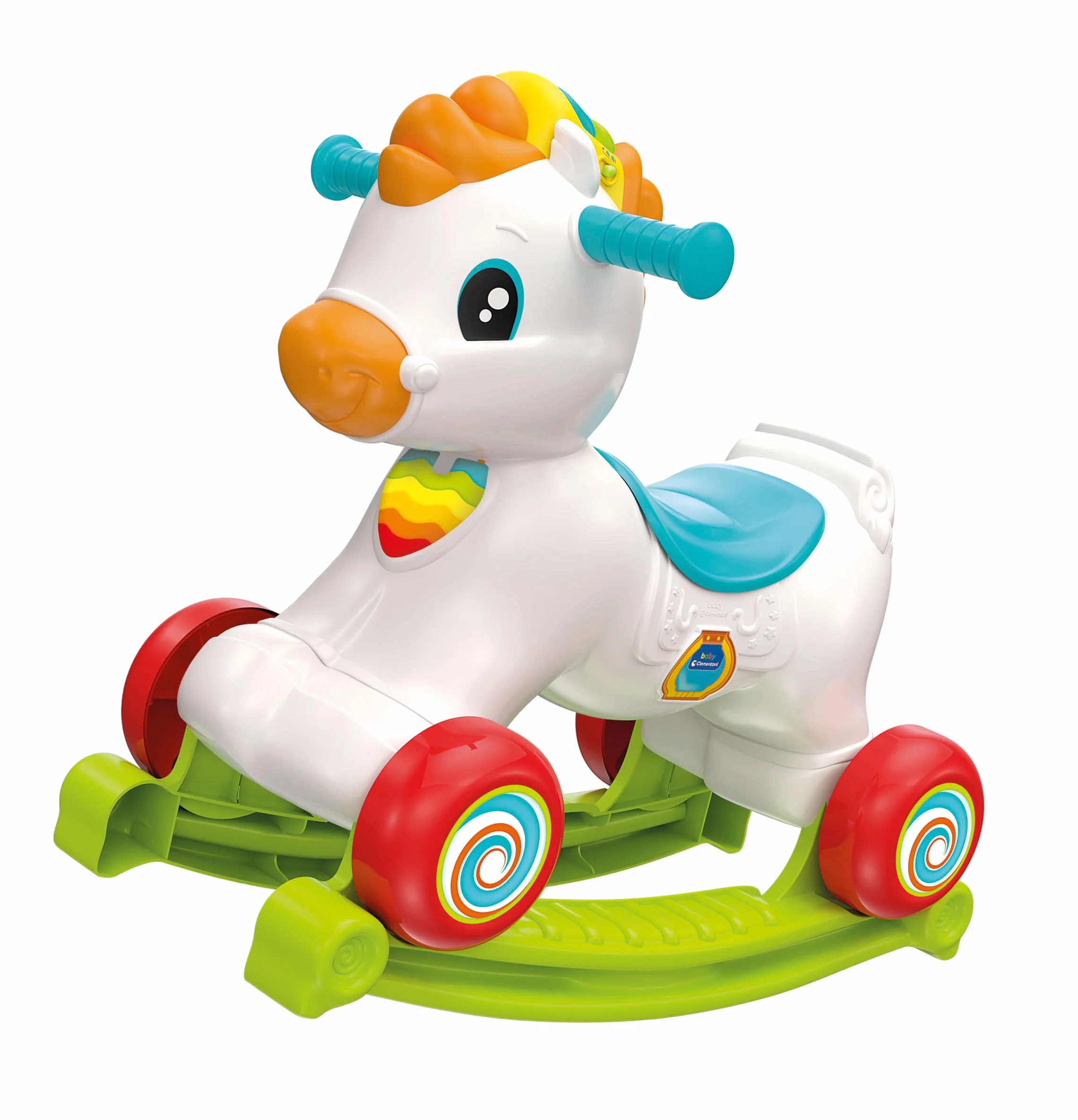 Clementoni 61556 Tito Cheval à Bascule avec Musique Chiffres Lettres pour Bébés 12 Mois