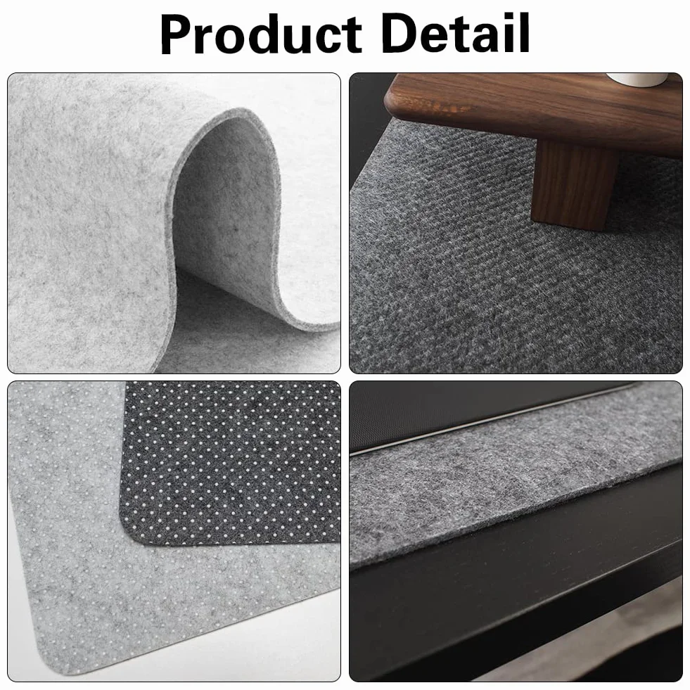 Tapis de Souris Feutre Gris 90x43cm Grand Tapis Bureau XXL Antidérapante Sous-main