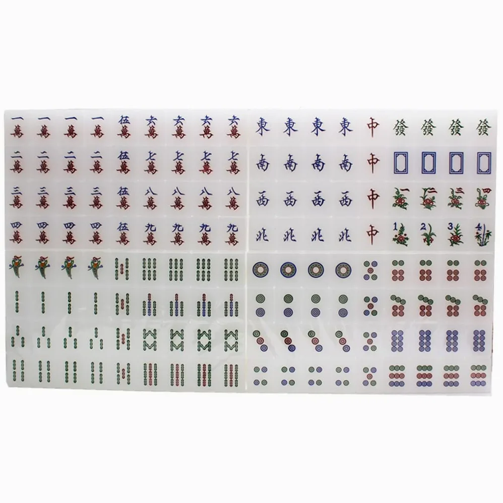 Ensemble de Mahjong Chinois en Acrylique | Multicolore for les voyages, les fêtes, la famille et les cadeaux.