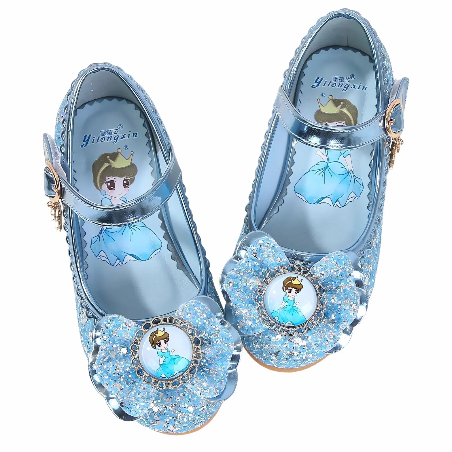 Chaussures Danse Paillettes Princesse Elsa Enfant Fille Costume Cosplay Fête