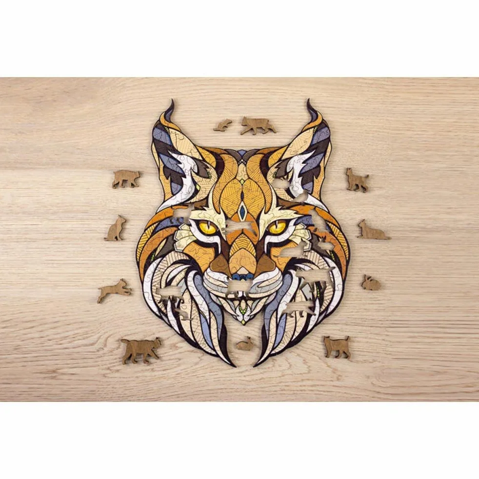 EWA Eco-Wood-Art - Lynx - Puzzle en Bois - Puzzle pour Adultes et Adolescents - Assemblage sans Colle - 139 pièces.
