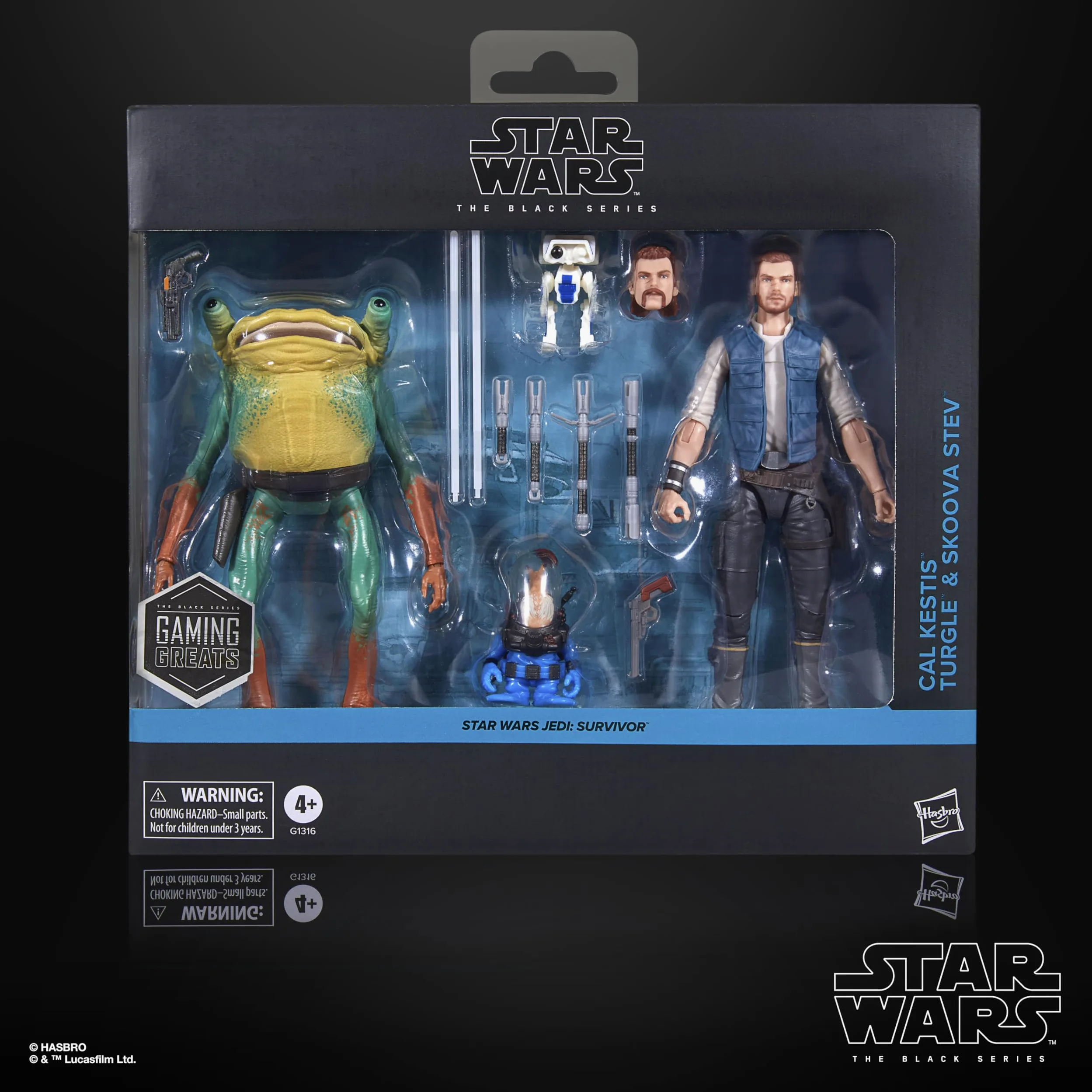 Star Wars The Black Series, Figurines de Collection Cal Kestis, Turgle et Skoova Stev à L'échelle 15 cm, Jedi: Survivor