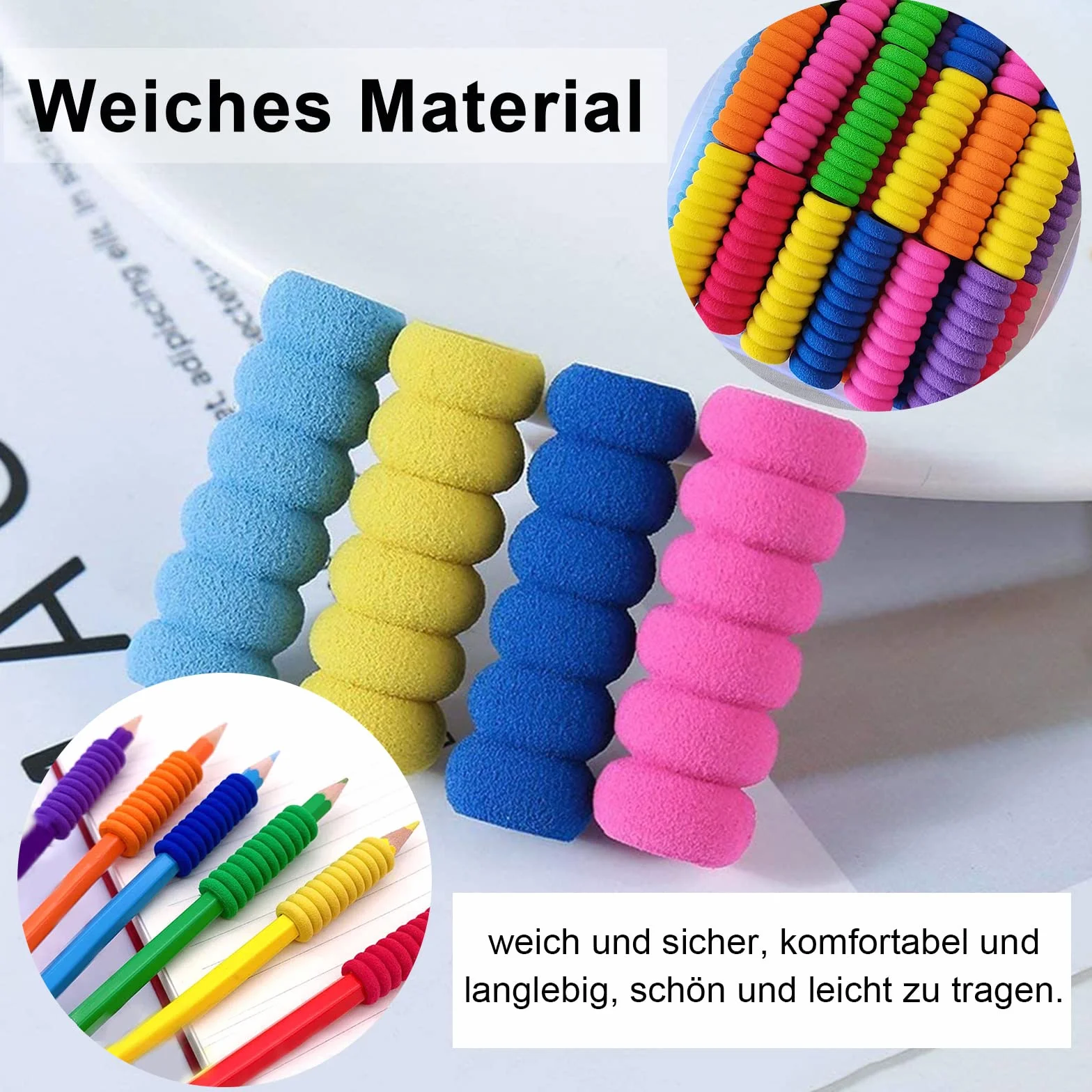 Poignées de crayon en silicone pour enfants, lot de 12, support de stylo ergonomique pour gaucher