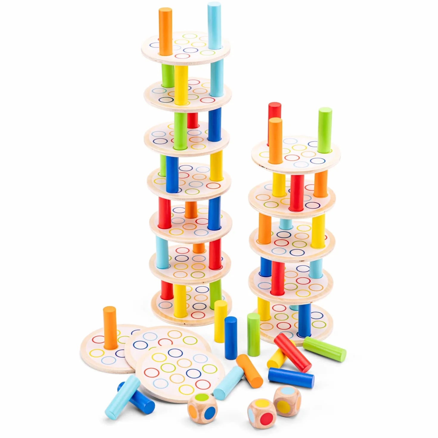 Woet® Jeu Tour d’Équilibre Jouet en Bois Empilage Éducatif 3 Ans