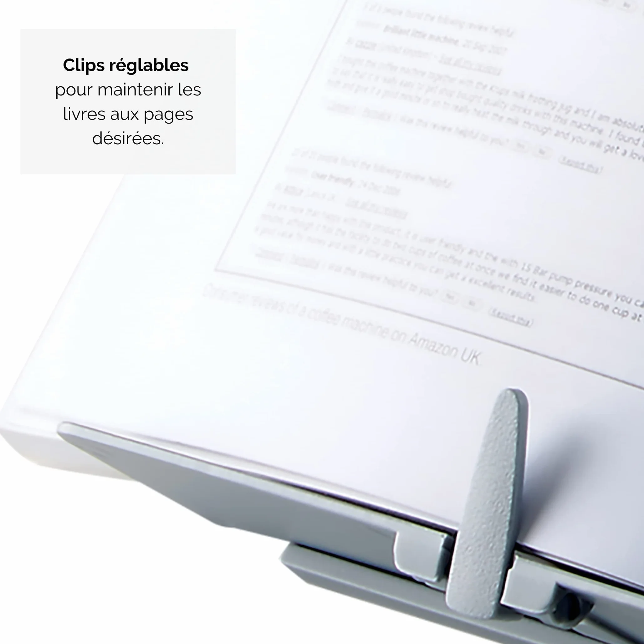 Fellowes Porte-copies chevalet Booklift 400 feuilles pliable argent