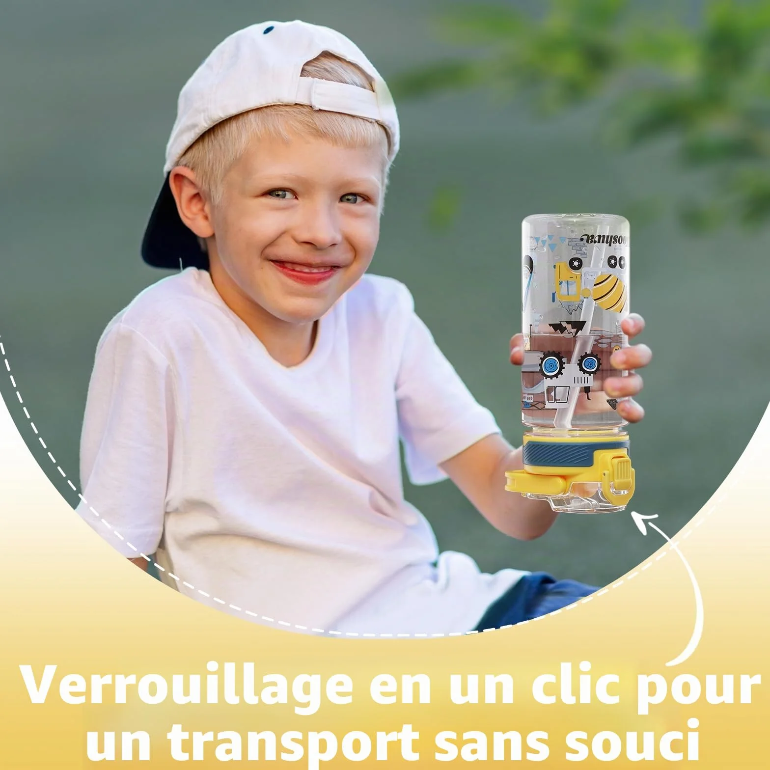Bouteille d'eau Gourde avec Paille 480ml Anti Fuite Sans BPA pour Sport