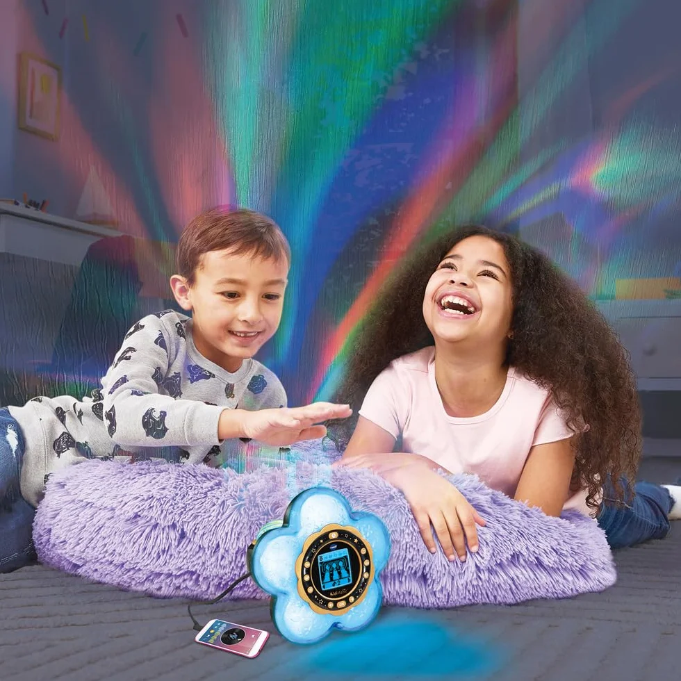 VTech KidiMagic Galaxy Light Violet Radio Réveil Enfant 9 en 1 Effets Lumineux Projection Aurores Boréales Plafond Enceinte Jeux Cadeau 6-12 Ans Français