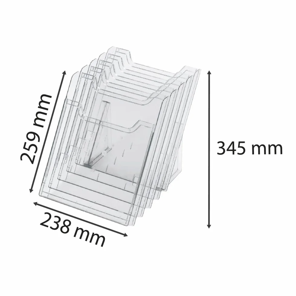 Exacompta Distributeur de Prospectus Vertical 5 Compartiments A4 Cristal