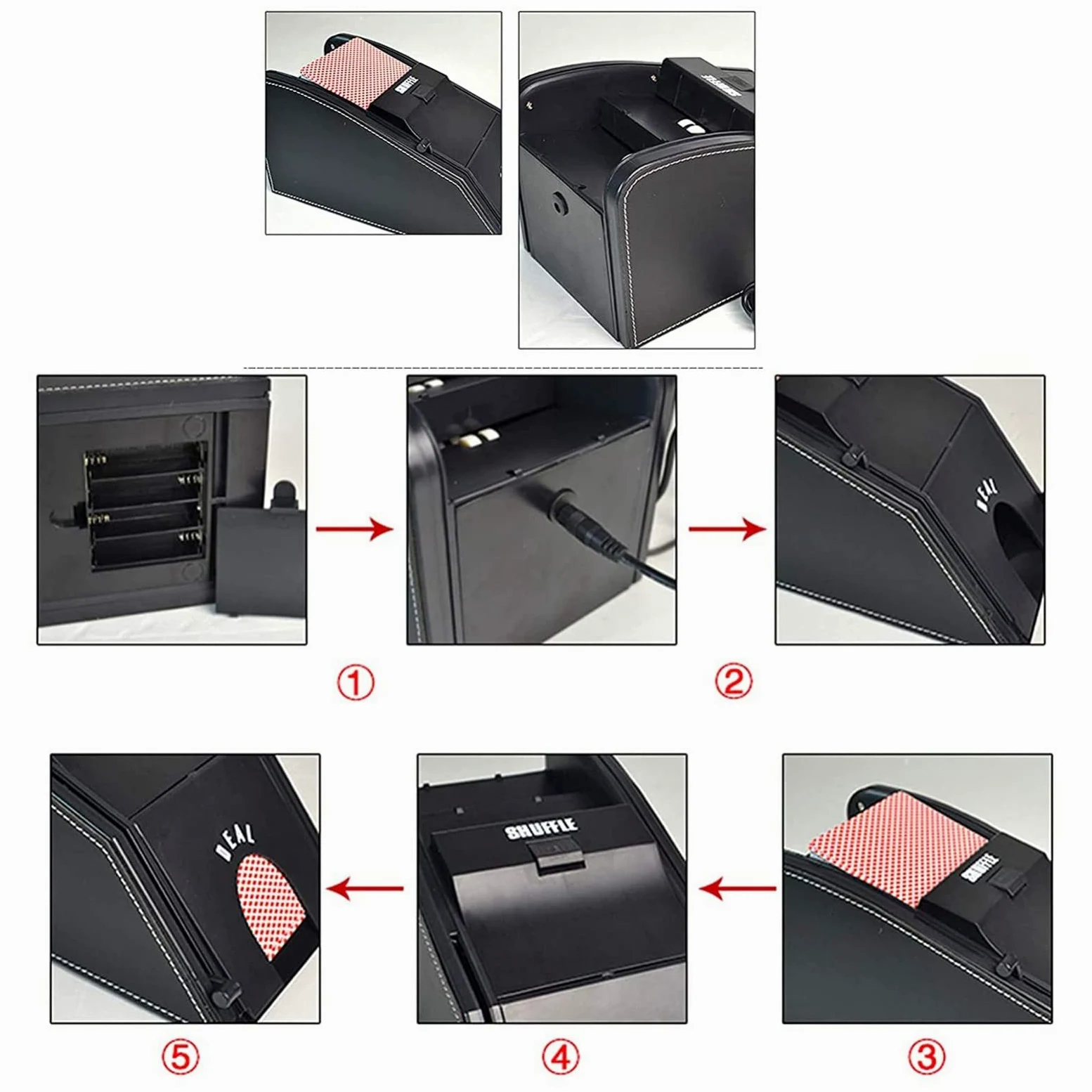 Mélangeur de Cartes Automatique, Mélangeur de Cartes de Poker, Mélangeur de Jeux de Cartes, 2 in 1Deck pour Jeux de Cartes Domestiques, Poker Rami, Blackjack