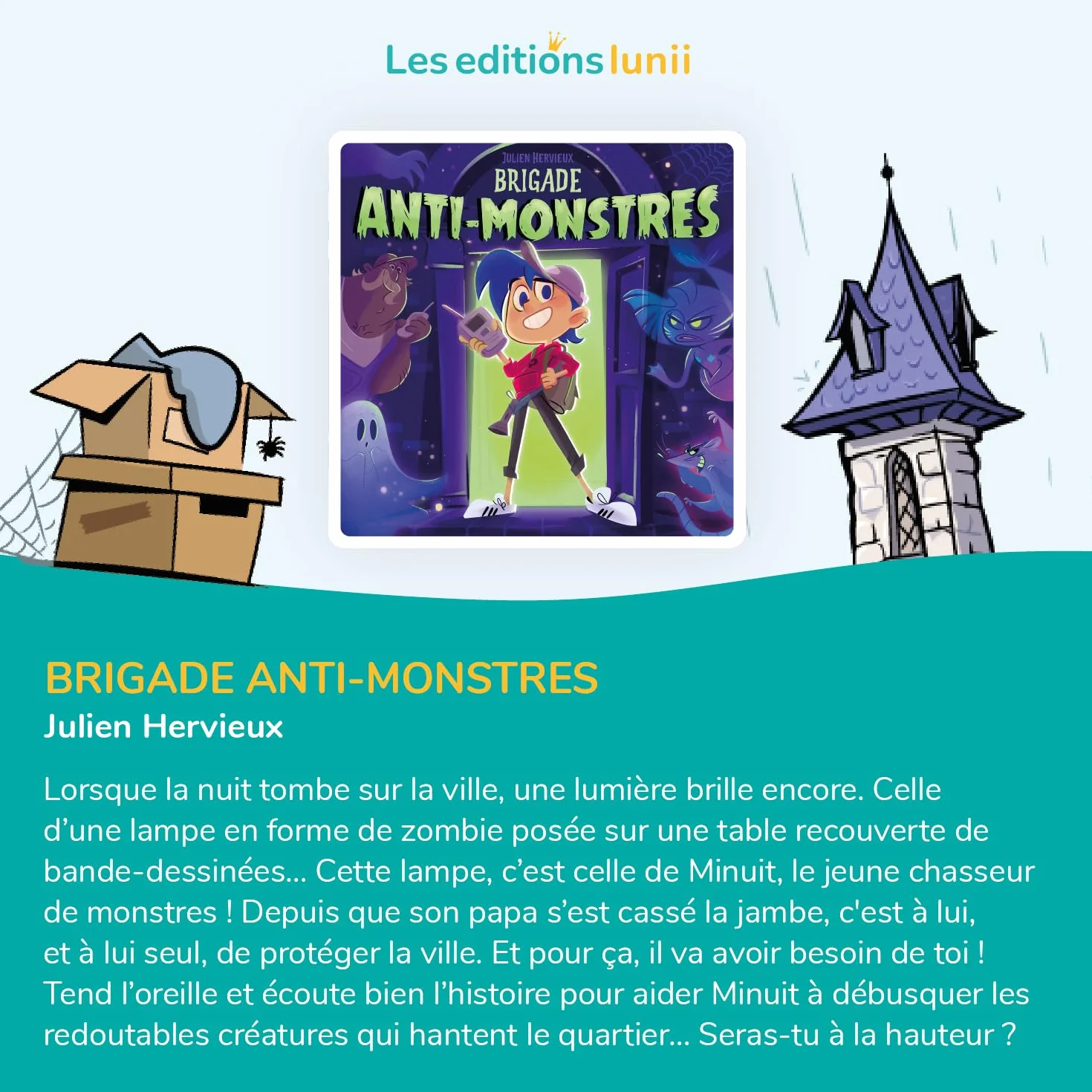 Lunii Brigade Anti-Monstres Livre Audio interactif français durée 1h58 dès 7 Ans Ma Fabrique à Histoires FLAM
