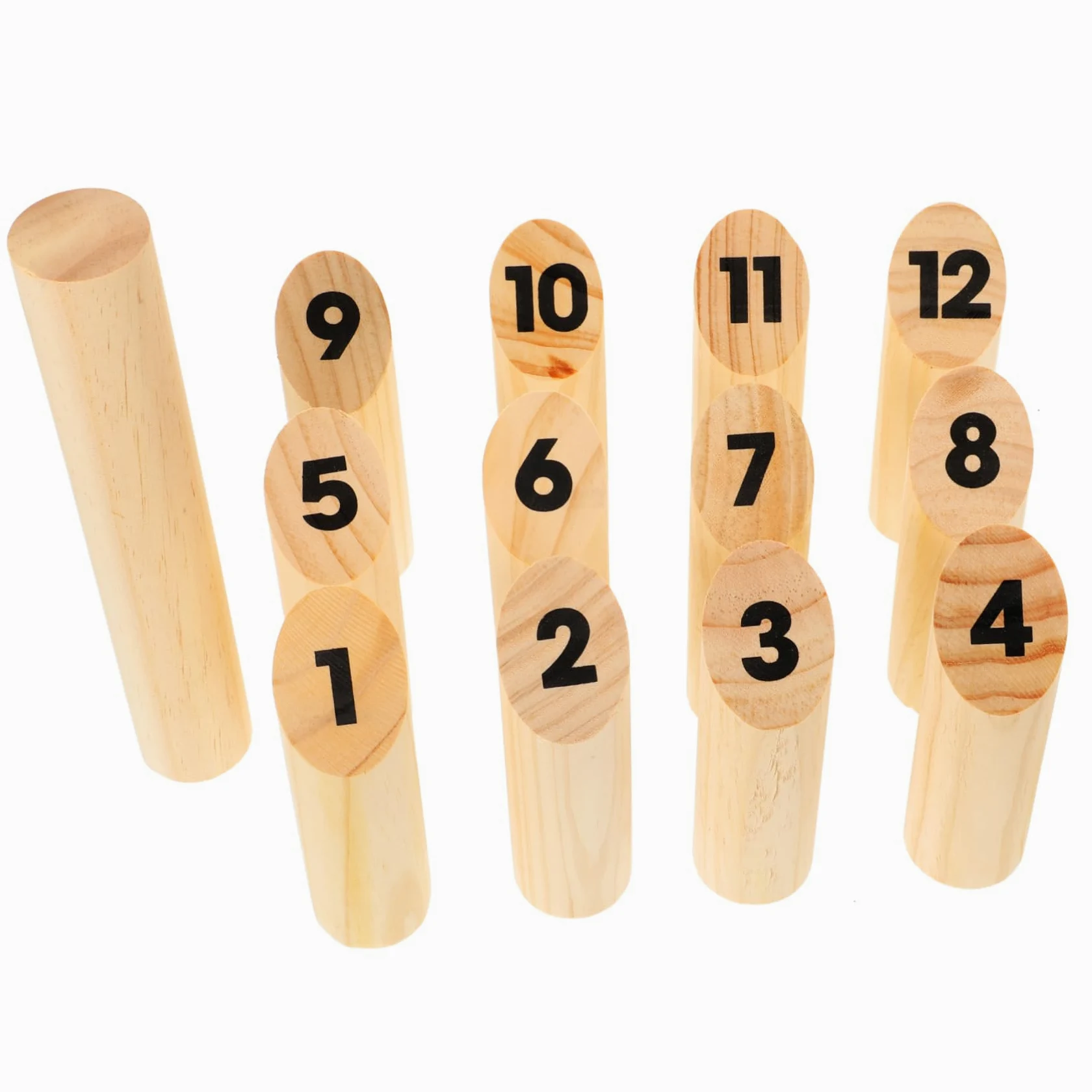 BESTonZON Jeu de Lancer en Bois Numéroté Finlandais pour Garçon et Filles et Adultes, Jouet Interactif D'extérieur en Bois, Ensemble Complet pour Jeux de Travail D'équipe