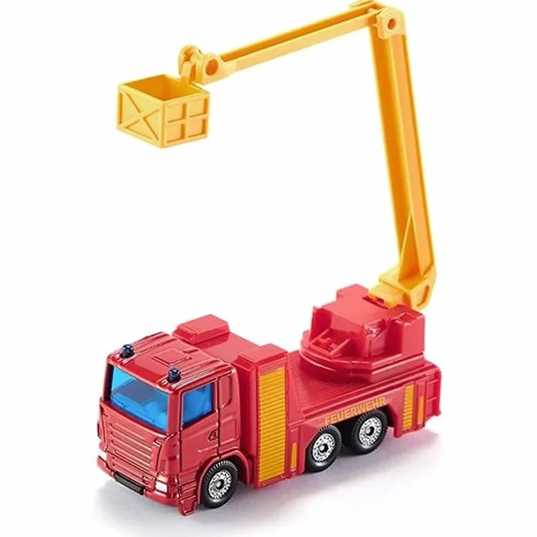 Siku 1080 Camion Pompiers à Bras Élévateurs Articulés Rouge/Jaune Nacelle Pivotante