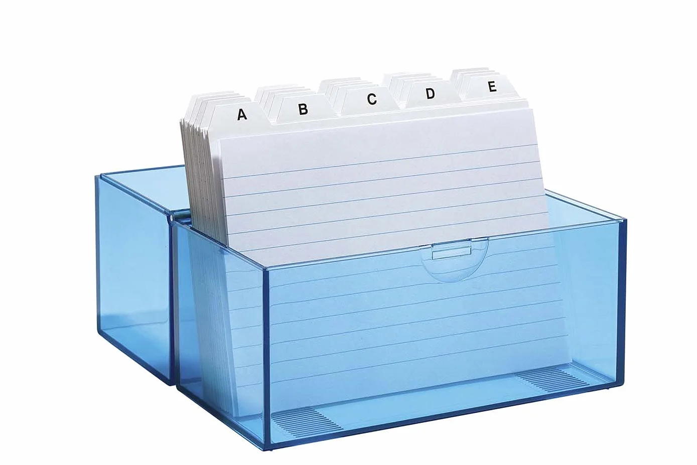 Wedo Fichier A6 avec cartes registre alphabétique 200 cartes Transparent Bleu