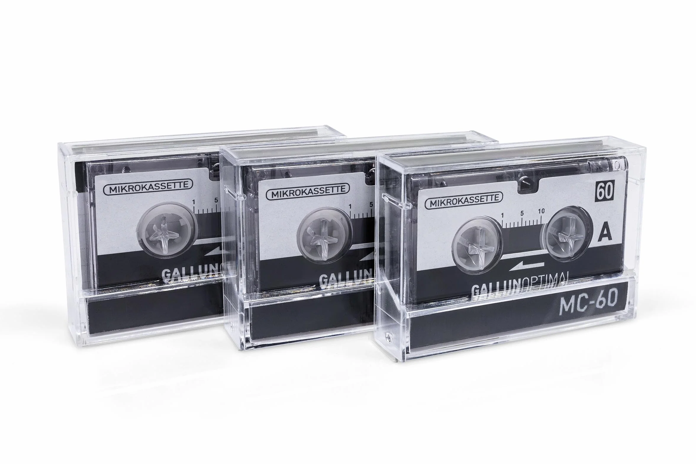 MC60 Microcassette Dictaphone Pack de 3 Audio Cassette