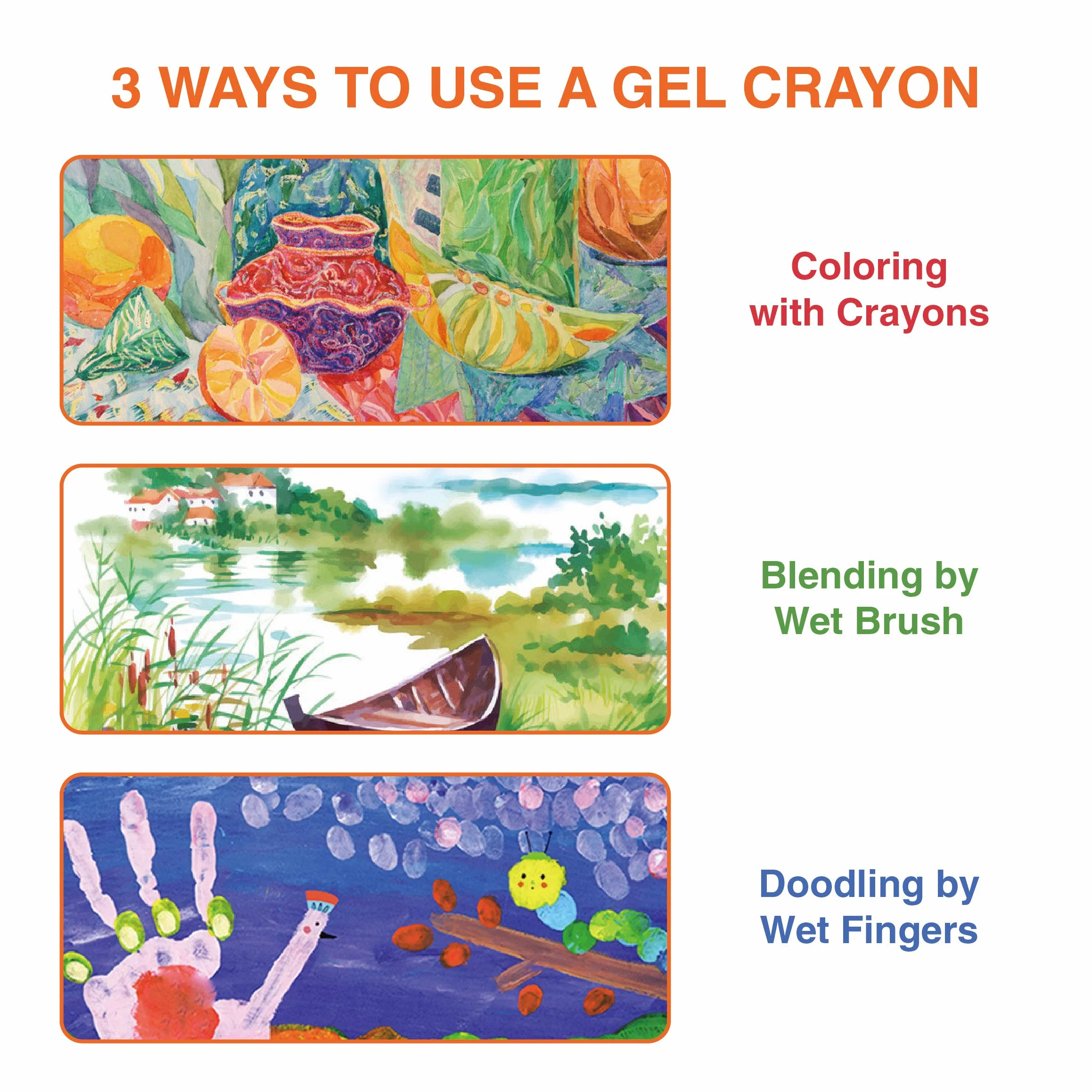 BLOT Gouache Solide en Stick 24 Couleurs Kids Art Kit Peinture Papier Verre Carton