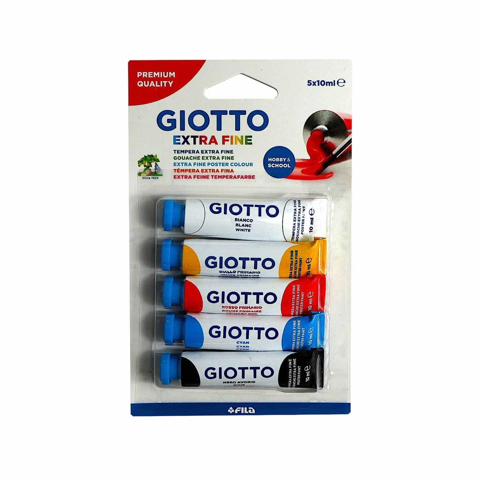 Giotto gouache couleurs primaires 5 tubes