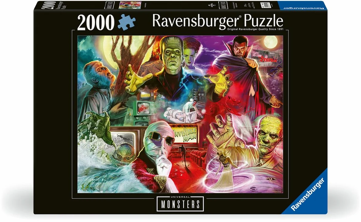 Ravensburger - Puzzle 2000 pièces - Puzzle Adultes - Dès 14 Ans - Les Monstres d'Universal - Puzzle de qualité Premium fabriqué en Europe - Horreur - 12001341