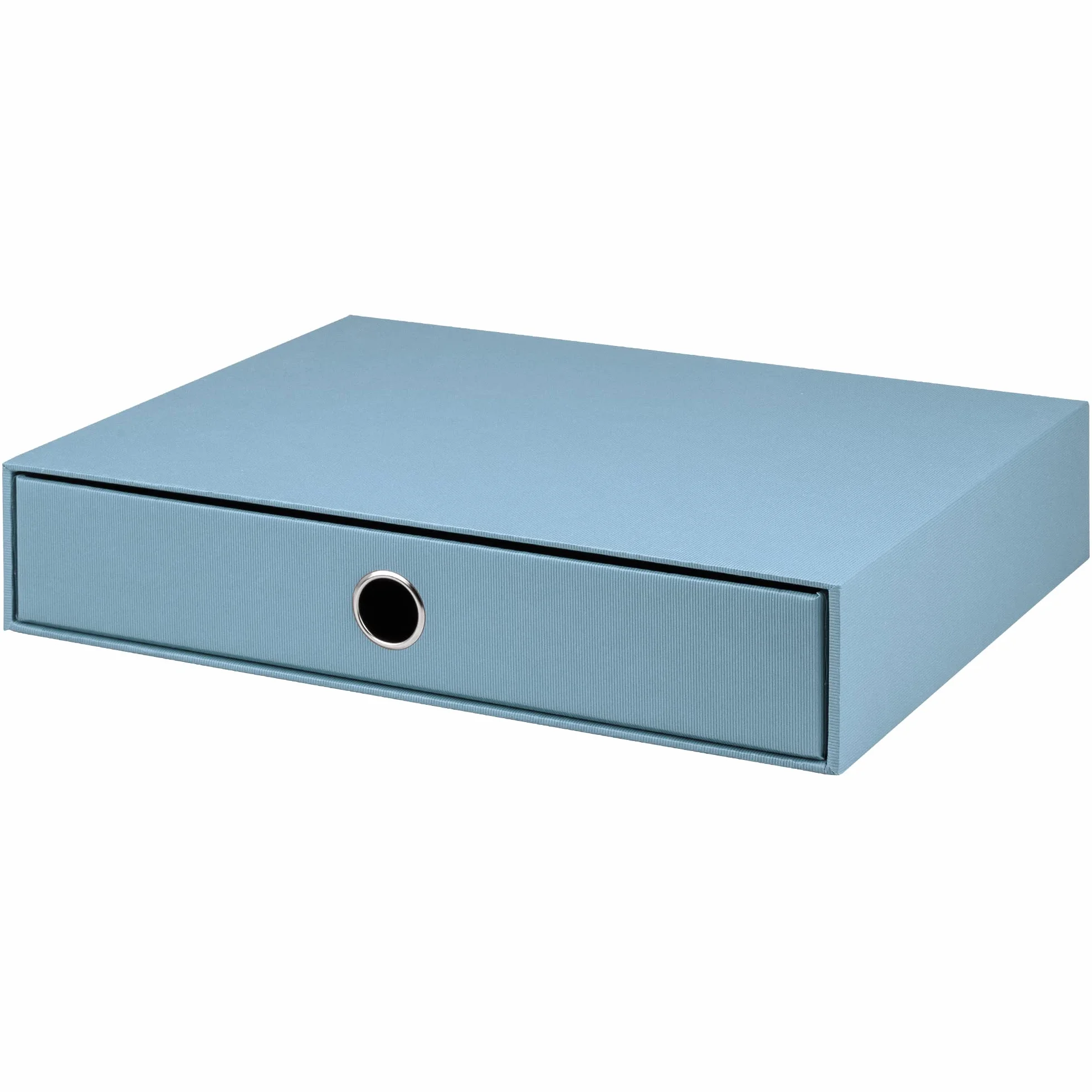 Rössler Boîte de rangement avec trou de préhension Bleu denim Format A4