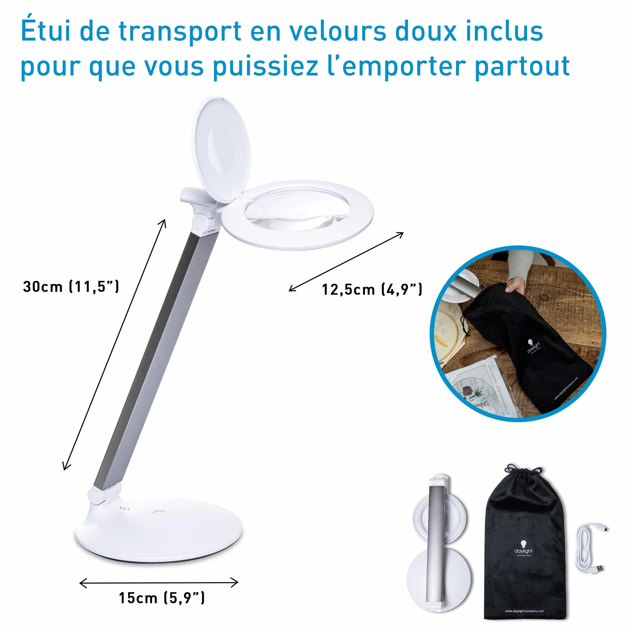 Lampe Loupe Rechargeable Portable Halo Go 2 6000K 80+ CRI