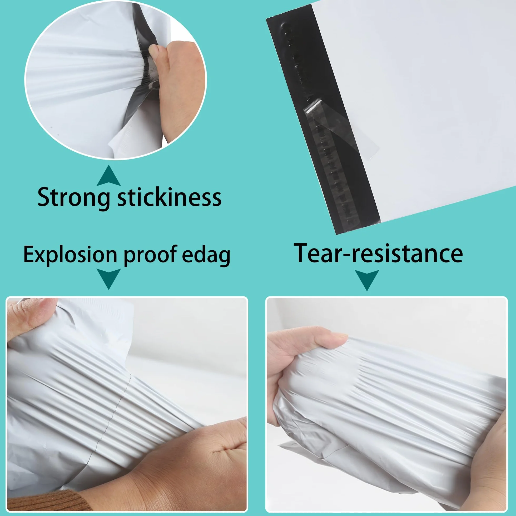 Emballage Colis Vinted Grand Sacs D'expédition Plastique 40cm*60cm Imperméable Auto Adhésive Opaque 10pcs Blanc