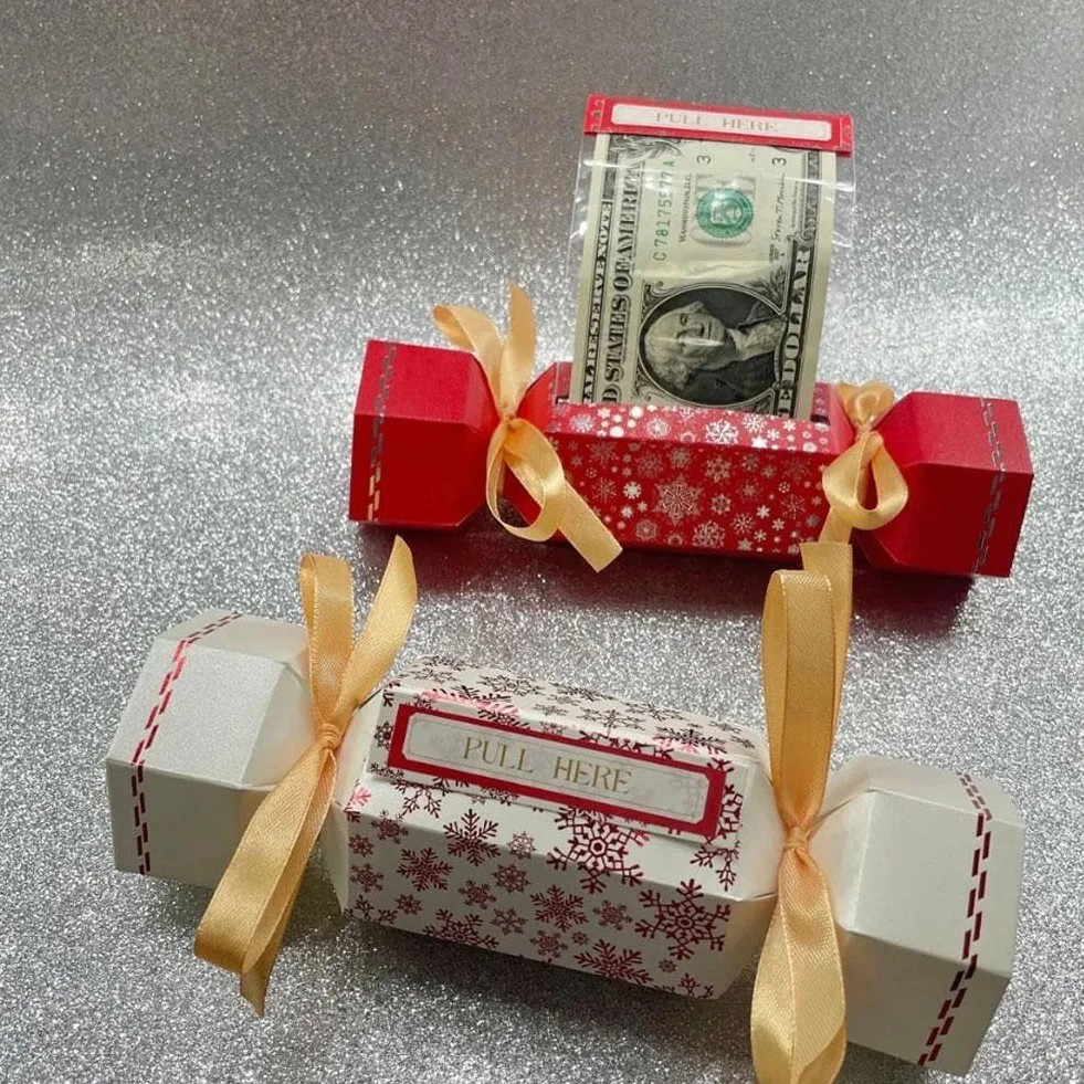 Pochette surprise Noël argent liquide boîte cadeau carte extractible porte-espèces boîte à billets rouge