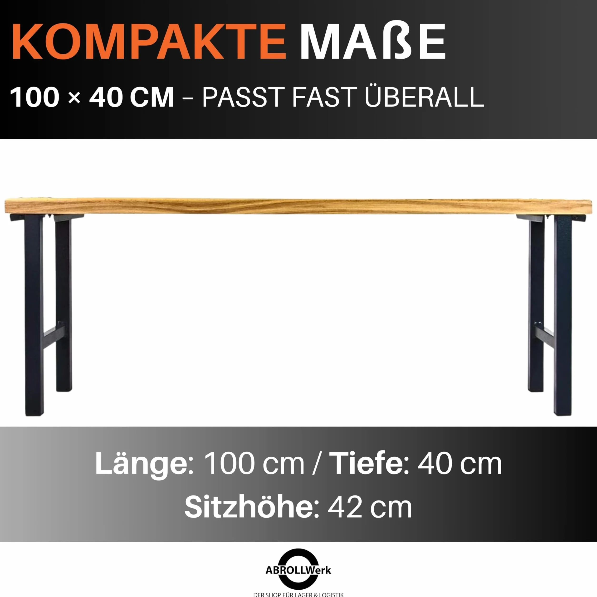 Banc 2000 mm avec grille à chaussures L 2000 x l 400 x H 420 mm