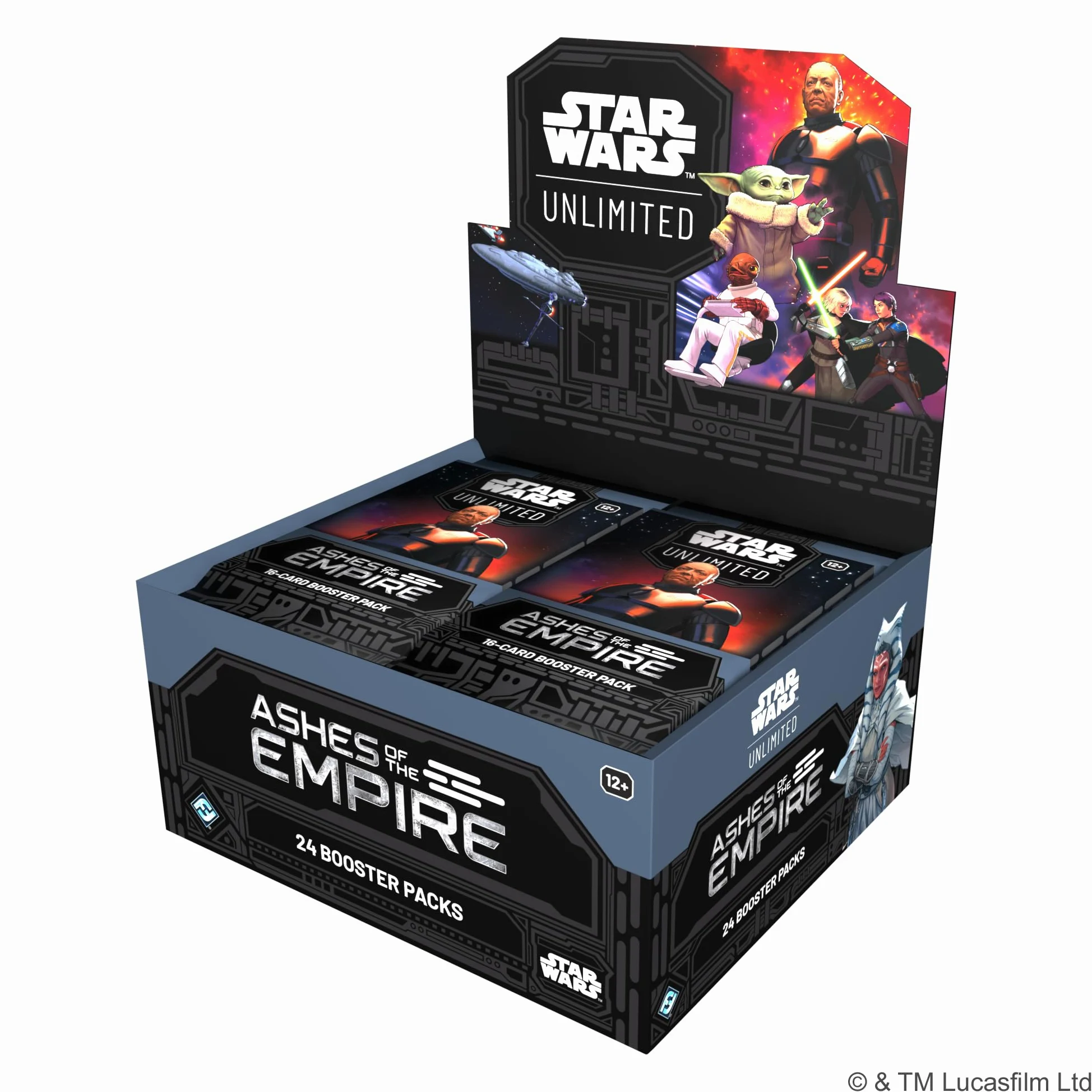 Asmodee - FFG - Star Wars : Unlimited Trading Card Game - Ashes of The Empire - Booster Display (24 boosterpacks) - JCC pour Enfants et Adultes, âge 12+, 2 Joueurs, 20 Minutes, Anglais
