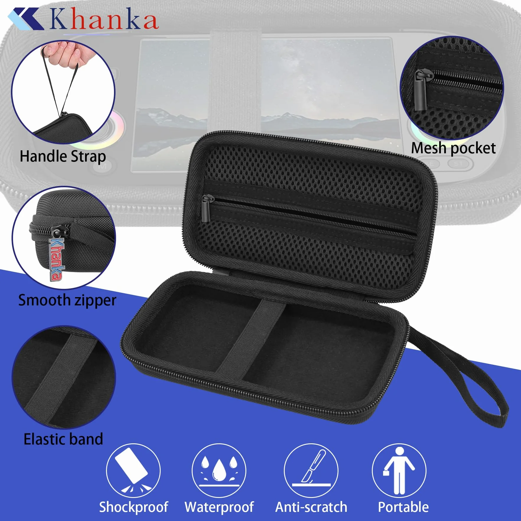 Khanka Boîte Dur pour RG40XX H Vintage Jeu Portable, Sac de Rangement Noir