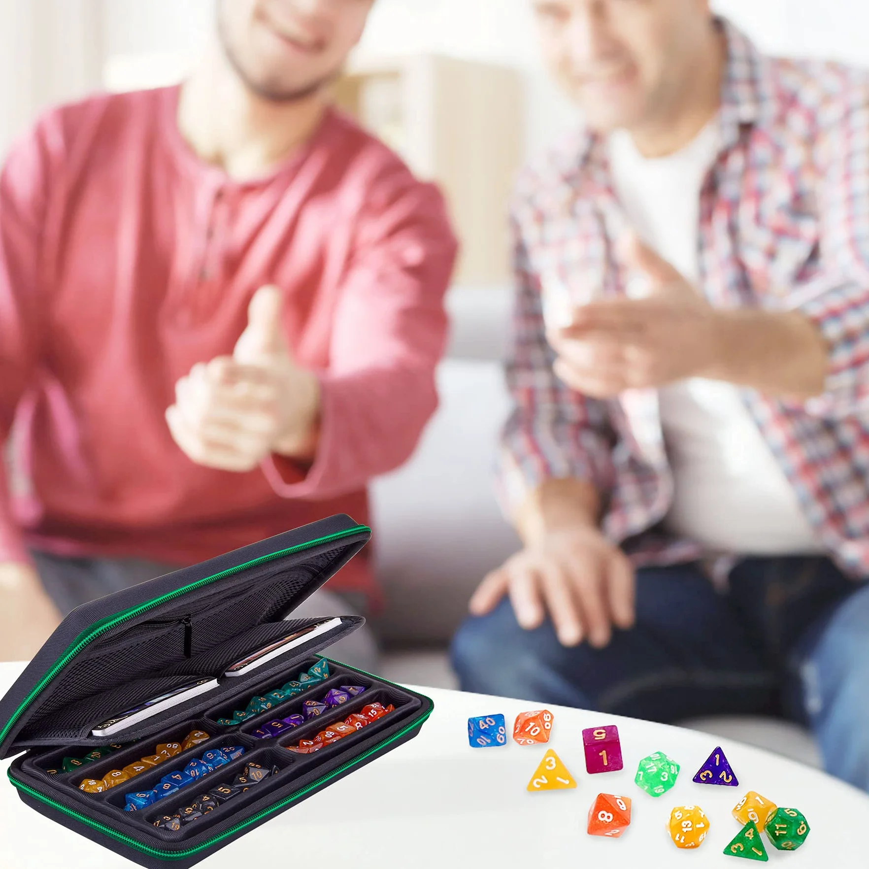 SIQUK Etui à Dés Boîte de Rangement pour Dés avec Poignée Plateau Amovible Contient 8 Jeux DND Donjons et Dragons