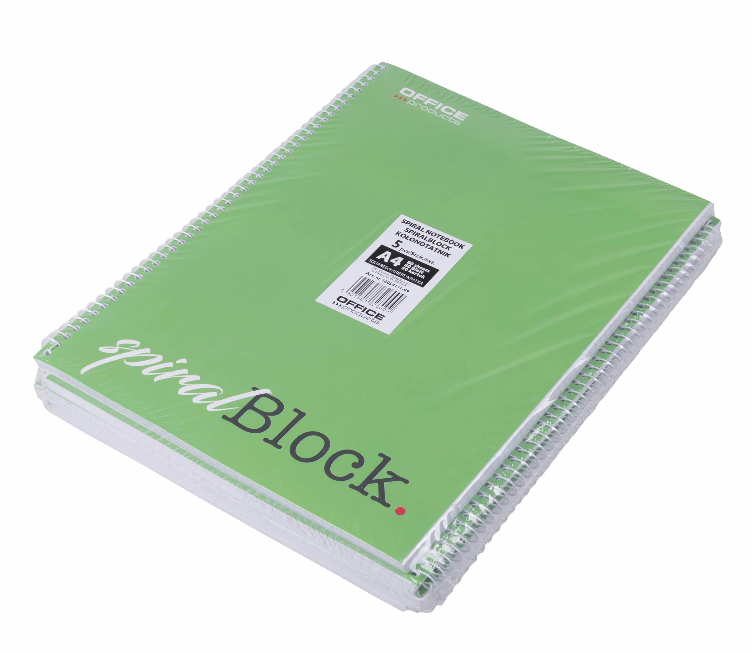 Bloc-notes A5 à carreaux OFFICER PRODUCTS lot de 10 100 feuilles 200 pages